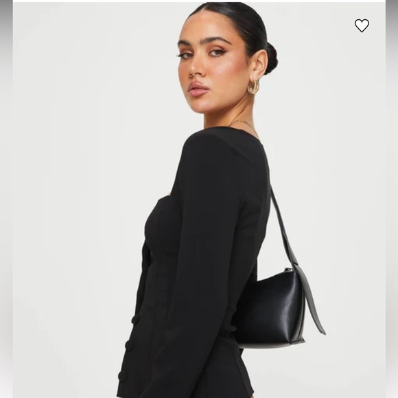 Princess Polly Gaskin Long Sleeve Top Black size 4 - Picture 3 of 8